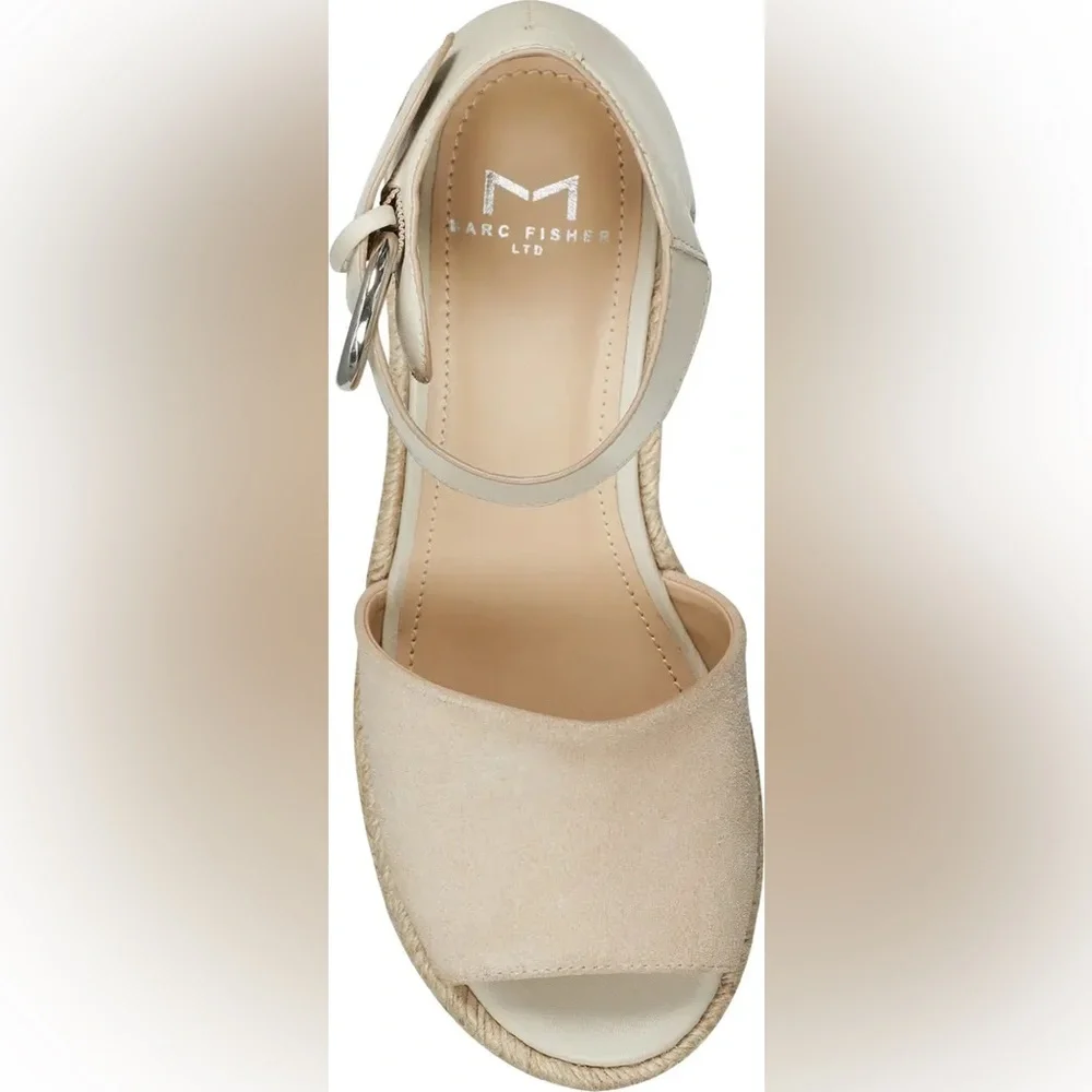Marc Fisher LTD Genuine Leather Espadrille Platform Sandals